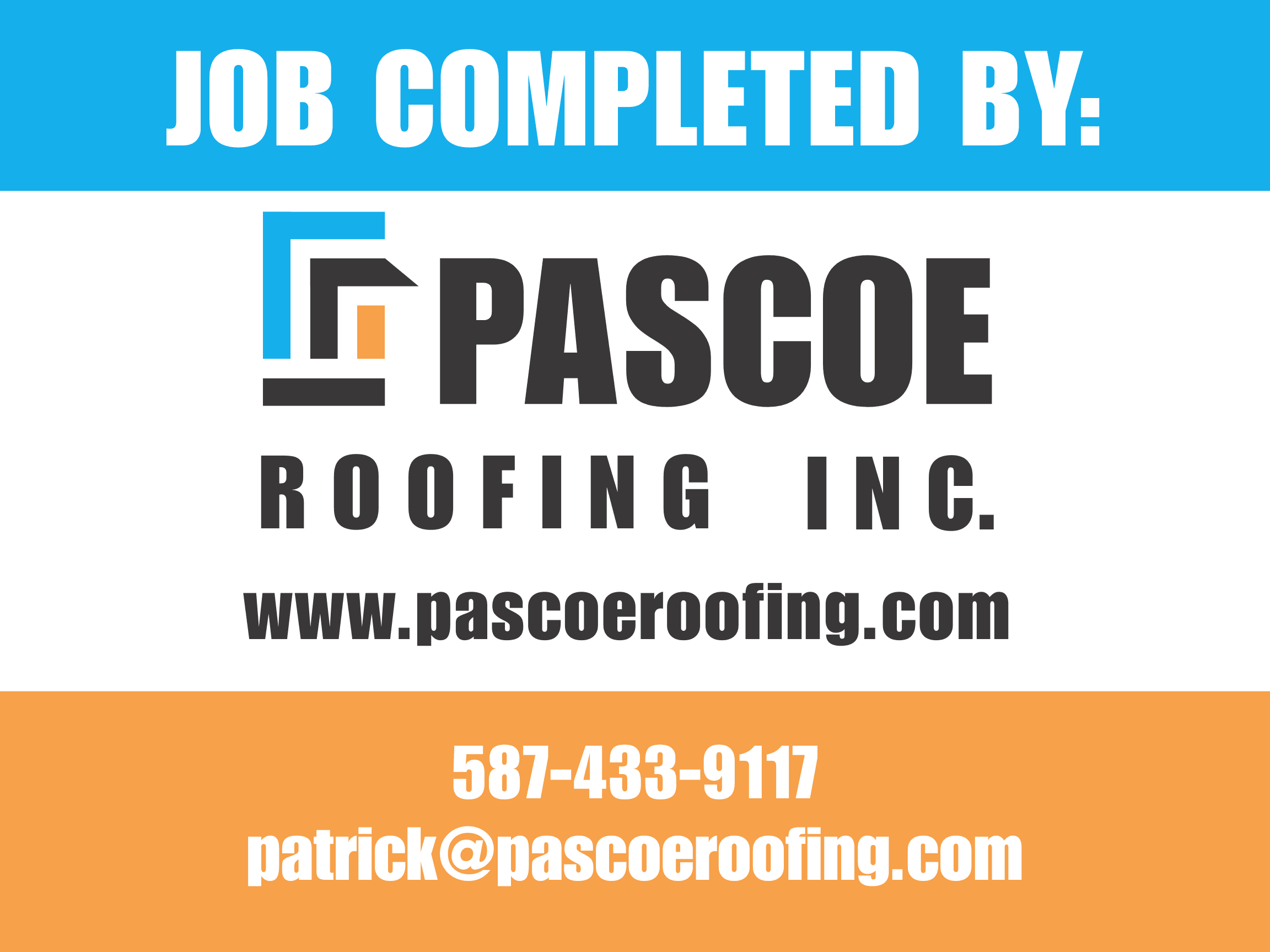 roofing company yard sign