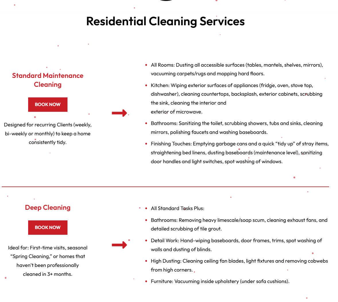Cleaning company website design and booking system 4