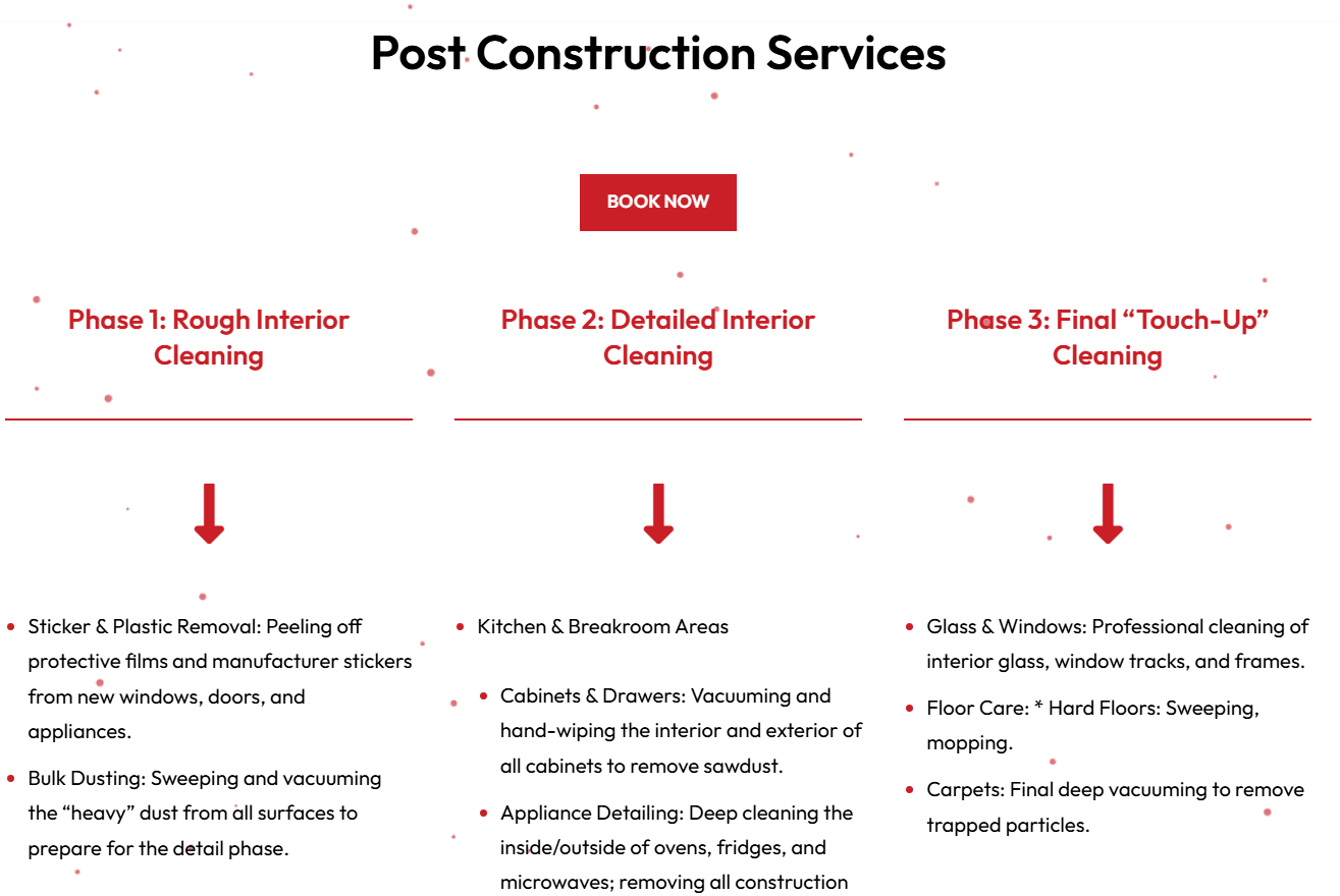 Cleaning company website design and booking system 5