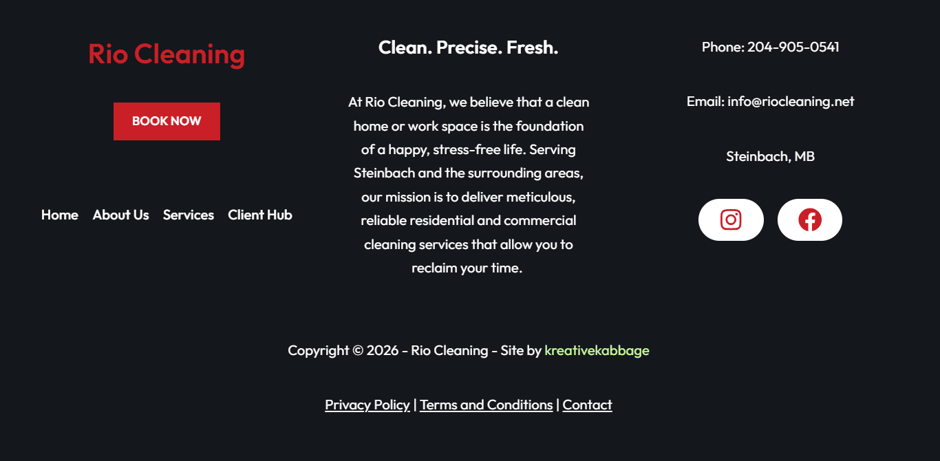 Cleaning company website design and booking system 6