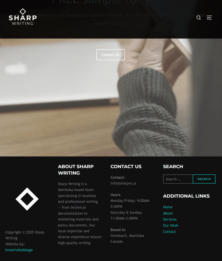 kreativekabbage - Website and Digital Services in Steinbach - Featured Work - Sharp 1